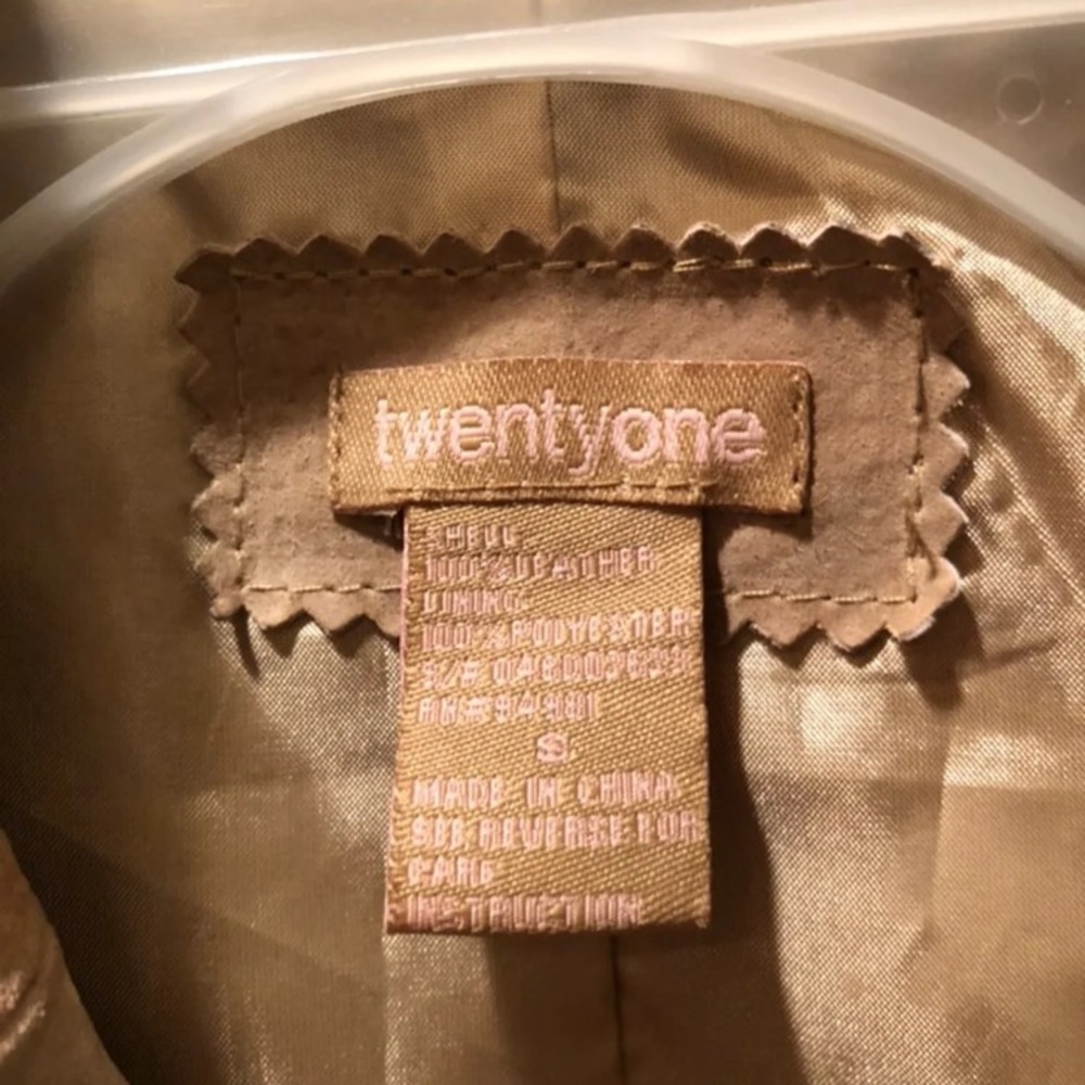 Tan leather blazer size small